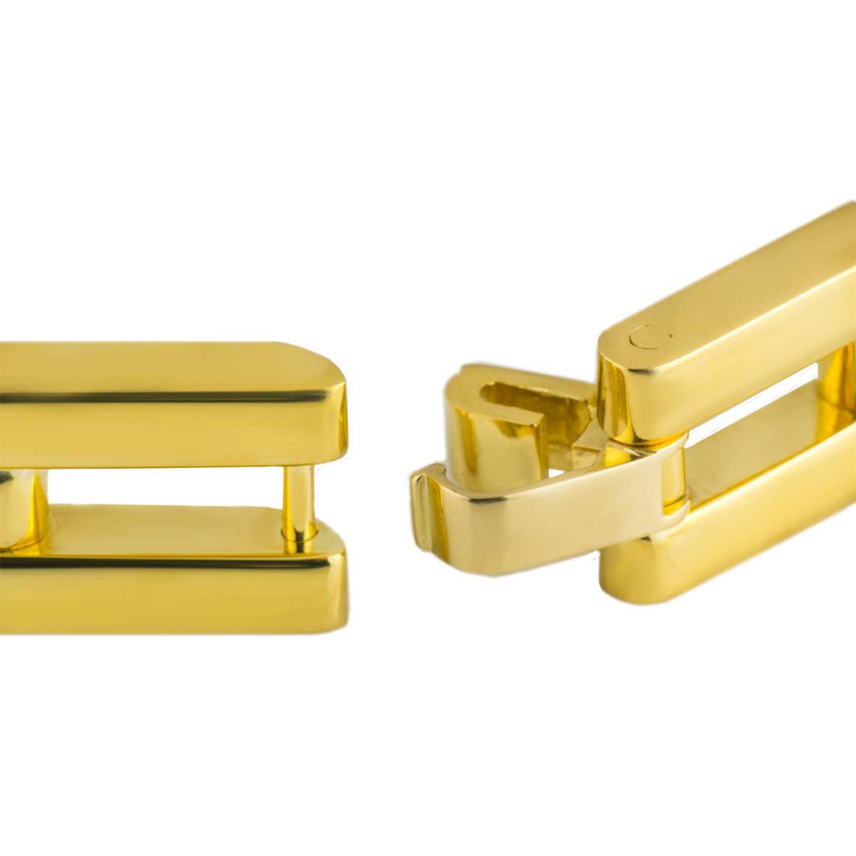 18k Yellow Gold Square Solid Link Bracelet | Rich Diamonds